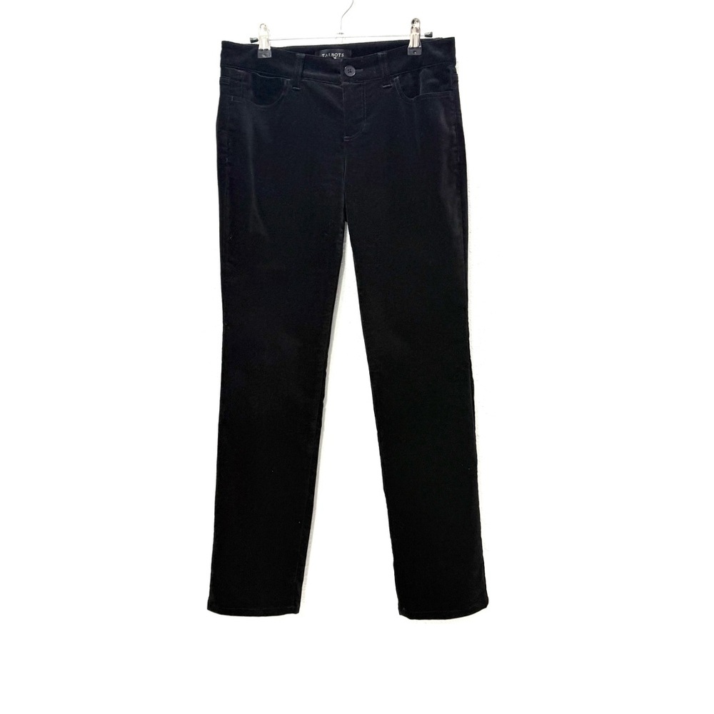 Talbots velvet straight leg Black Petite Trousers 4P